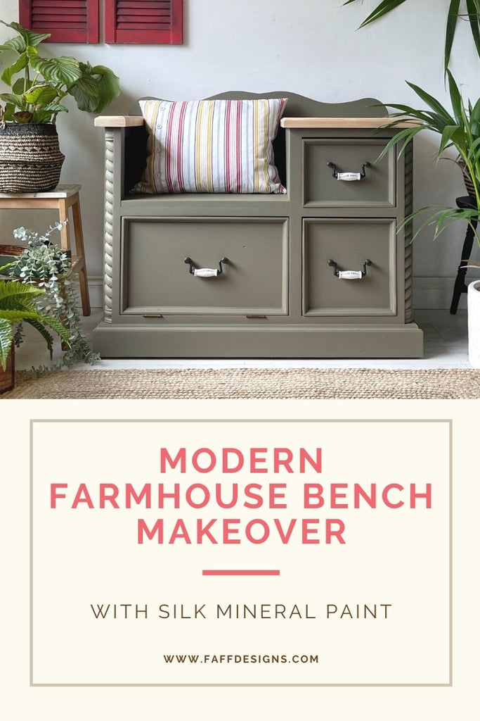 Modern Farmhouse Pine Bench Makeover