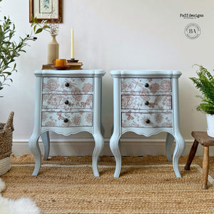 Pair of pale blue bedside tables