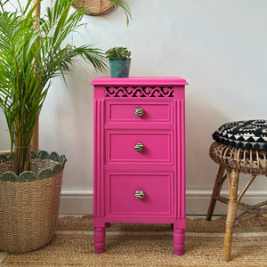 Hot pink side table