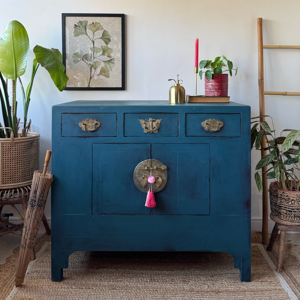 Oriental teal cabinet